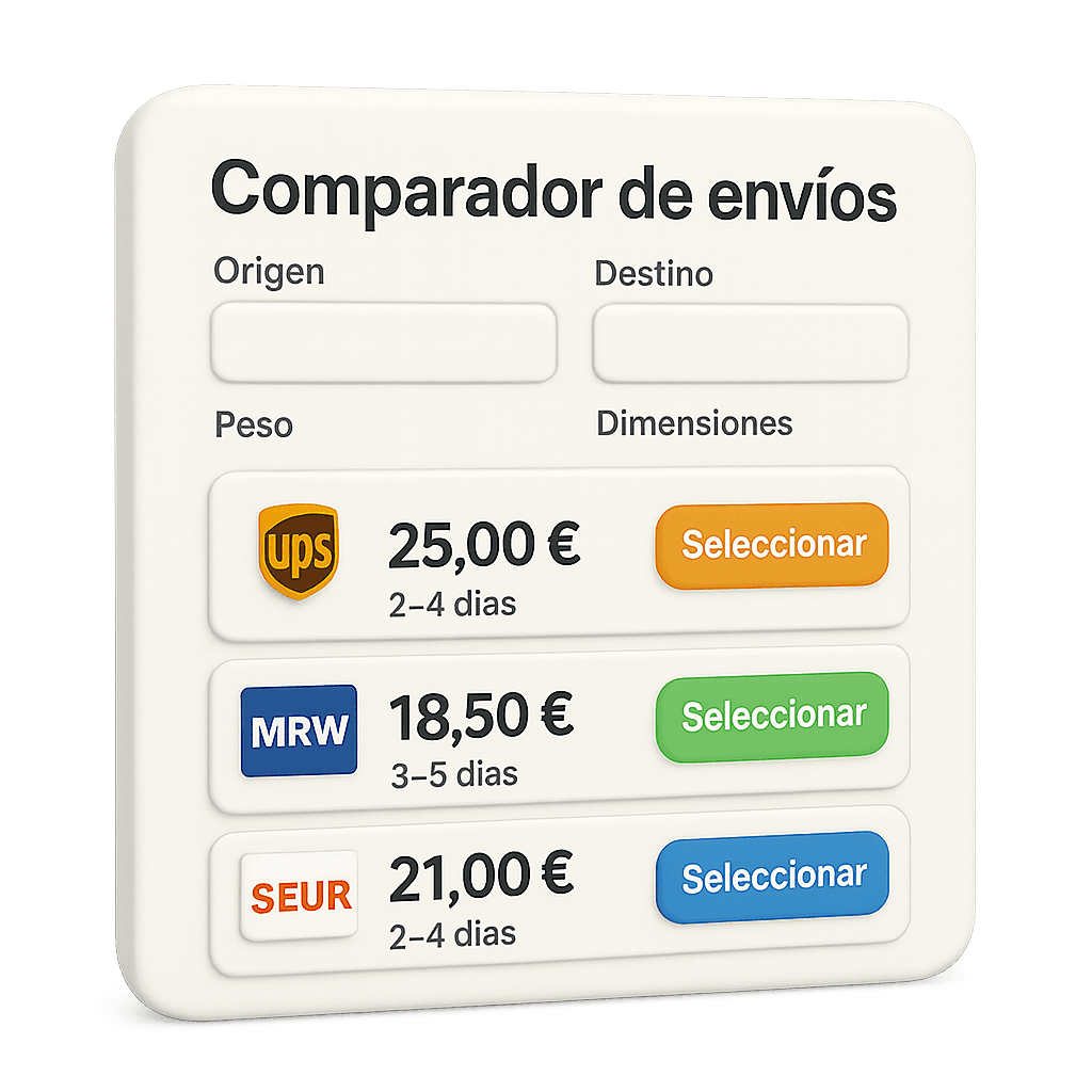 Comparador de precios de envíos